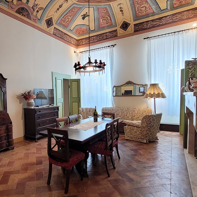 Wohnzimmer im Palazzo Fassitelli Cossignano